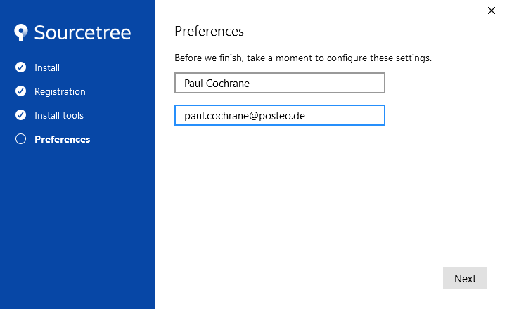 Configure name and email address preferences
