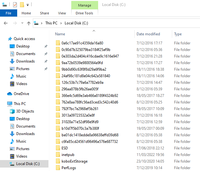 Windows local disk folder