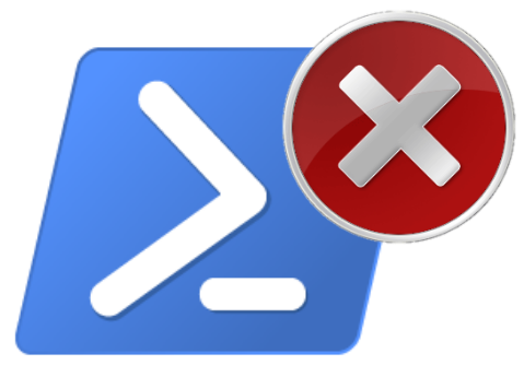 Windows PowerShell logo with error icon